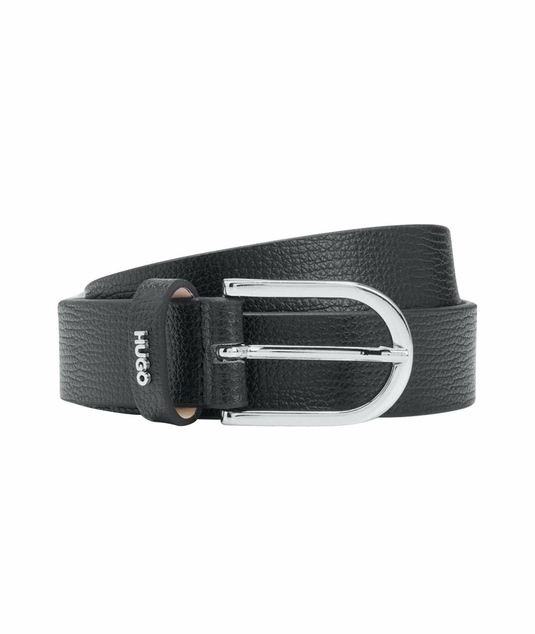 HUGO BOSS Черный кожаный ремень, фото 1