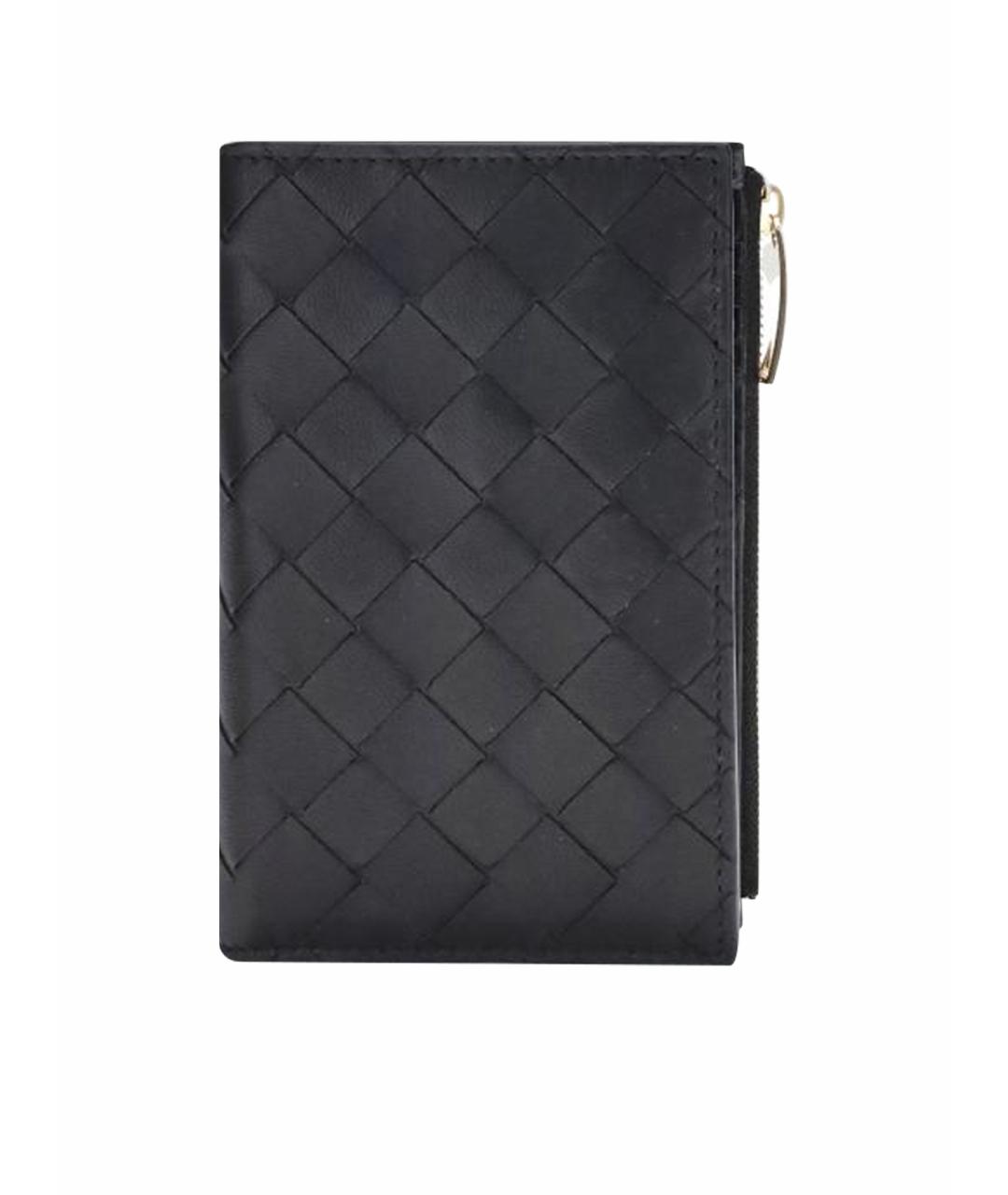 BOTTEGA VENETA Черный кожаный кошелек, фото 1
