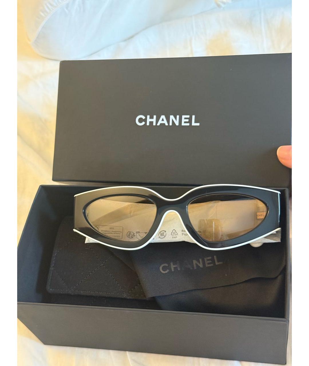 CHANEL Черные пластиковые солнцезащитные очки, фото 2