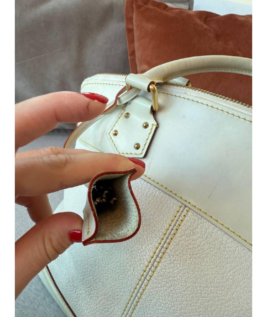 LOUIS VUITTON Белая сумка с короткими ручками, фото 6