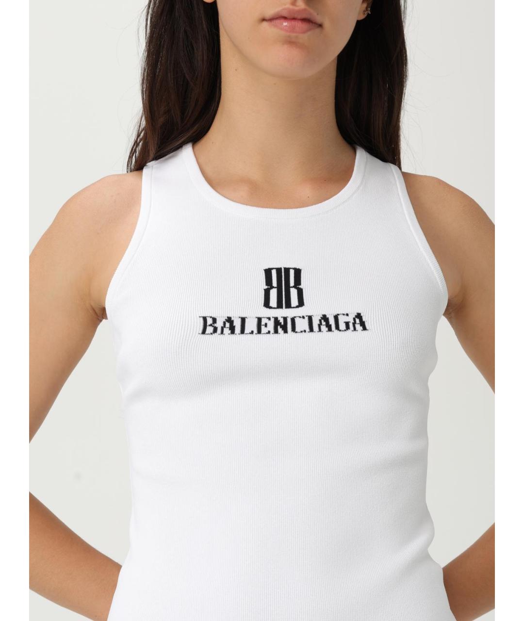 BALENCIAGA Белая майка, фото 6