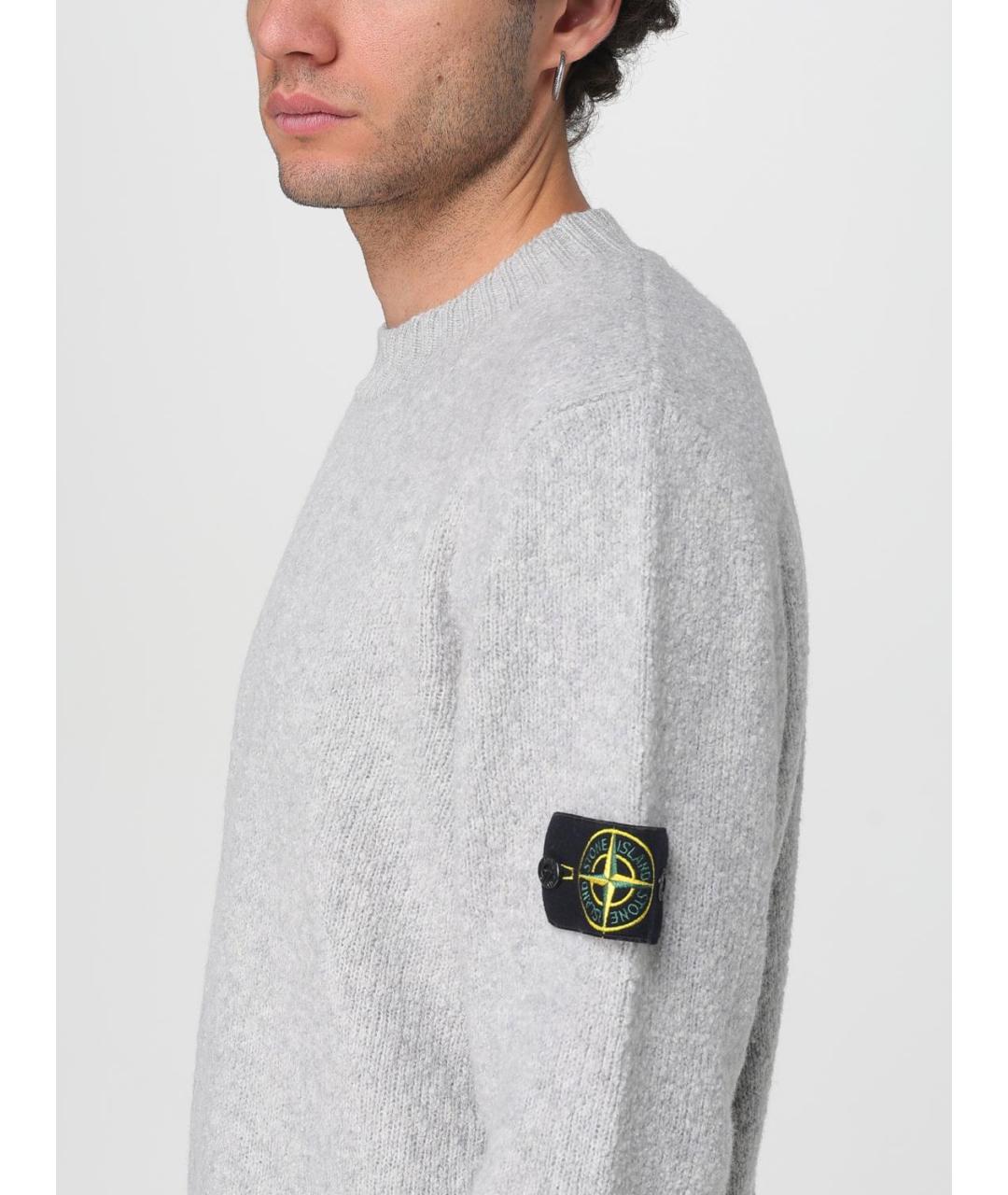 STONE ISLAND Серый джемпер / свитер, фото 5