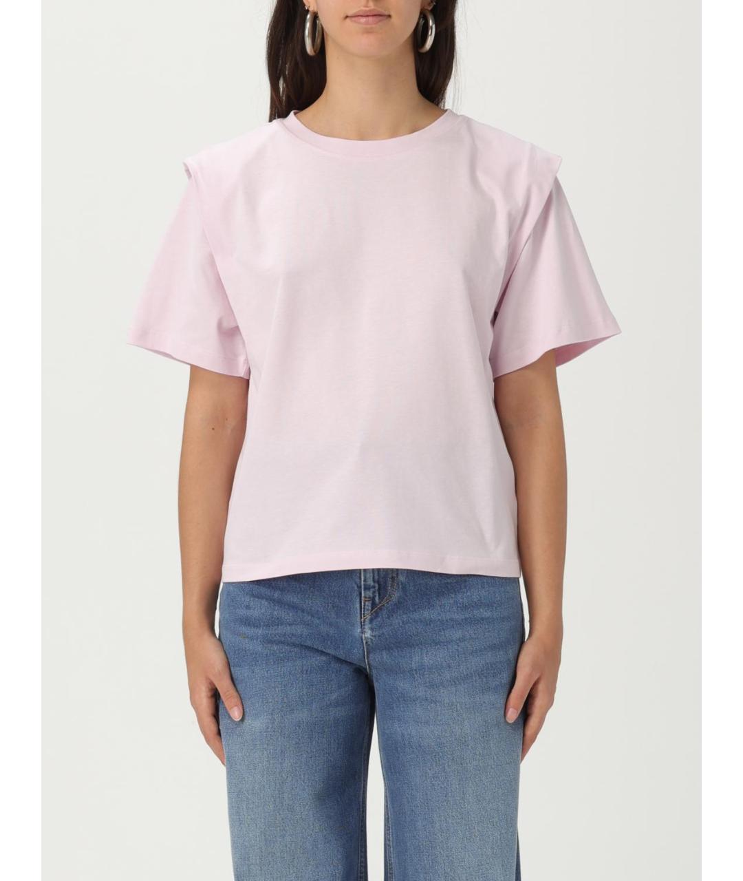 ISABEL MARANT ETOILE Розовая хлопковая футболка, фото 2