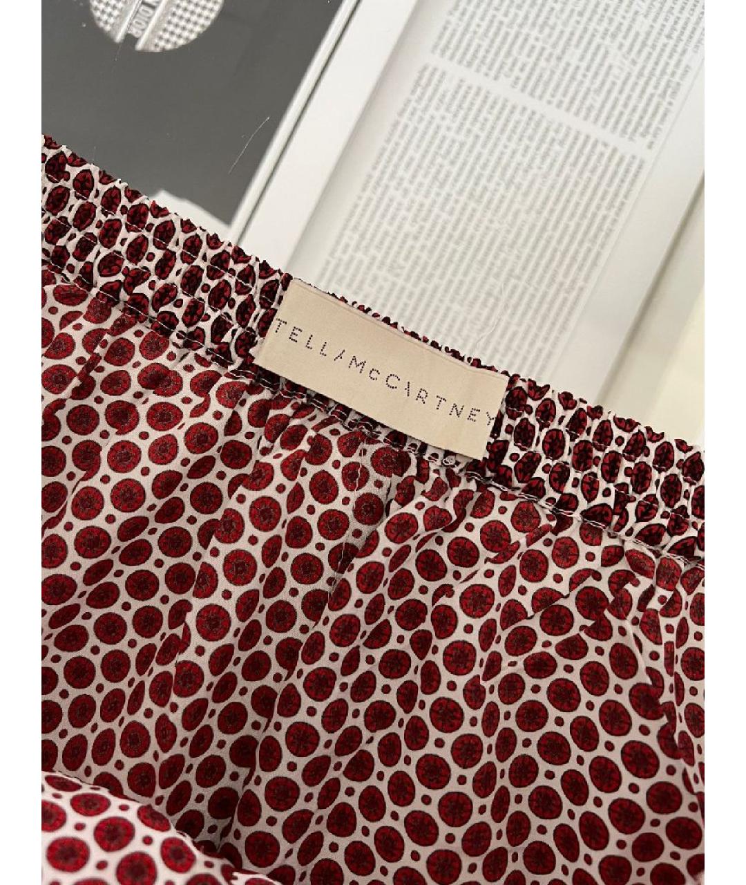 STELLA MCCARTNEY Бордовые шелковые брюки широкие, фото 4