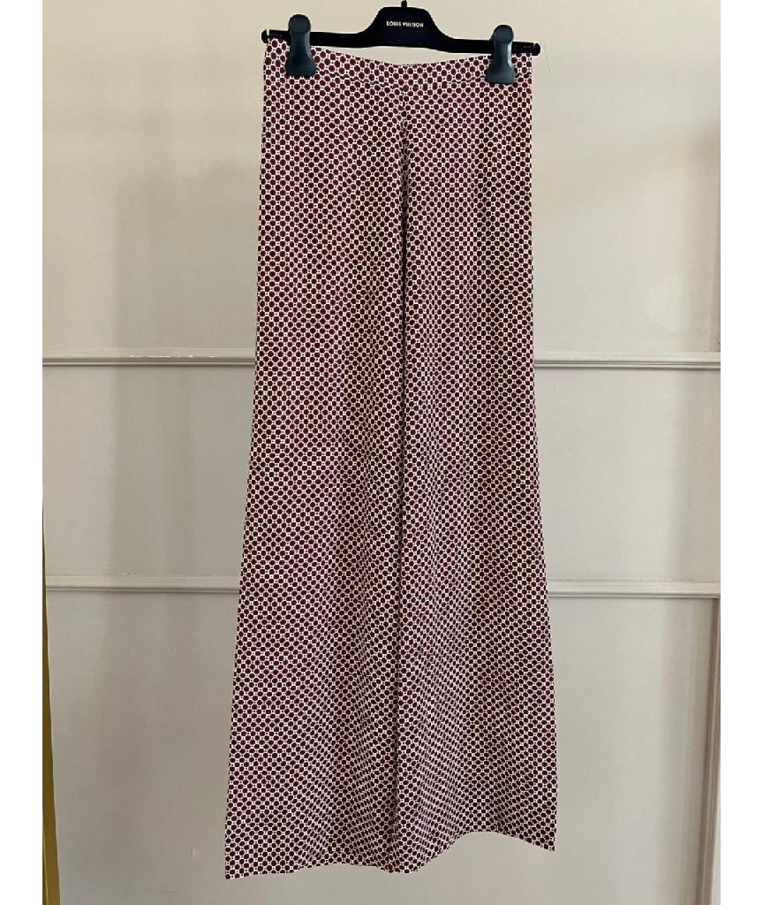 STELLA MCCARTNEY Бордовые шелковые брюки широкие, фото 10