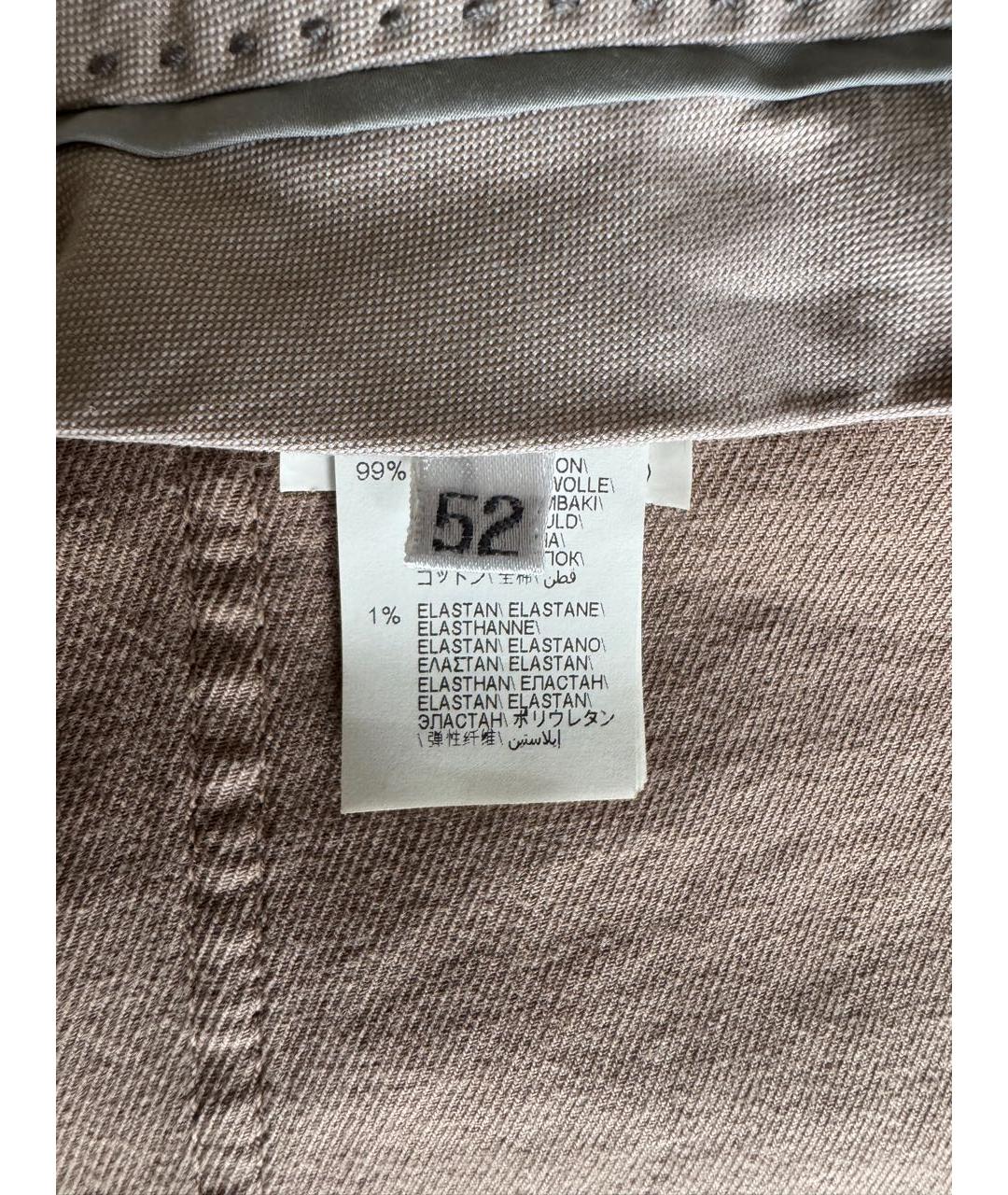 BRUNELLO CUCINELLI Бежевые хлопко-эластановые брюки чинос, фото 6