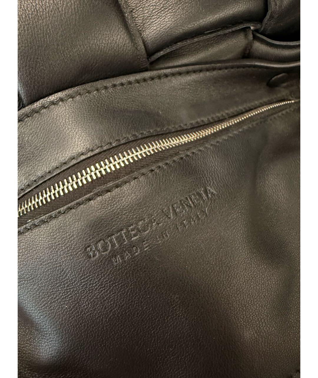 BOTTEGA VENETA Черная кожаная сумка через плечо, фото 5