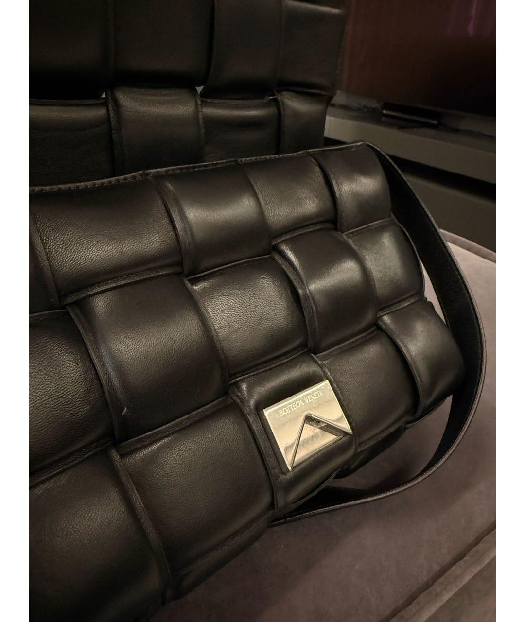BOTTEGA VENETA Черная кожаная сумка через плечо, фото 4