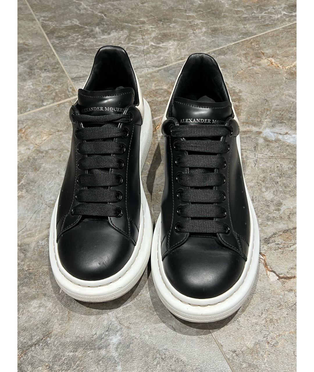 ALEXANDER MCQUEEN Черные кожаные низкие кроссовки / кеды, фото 2