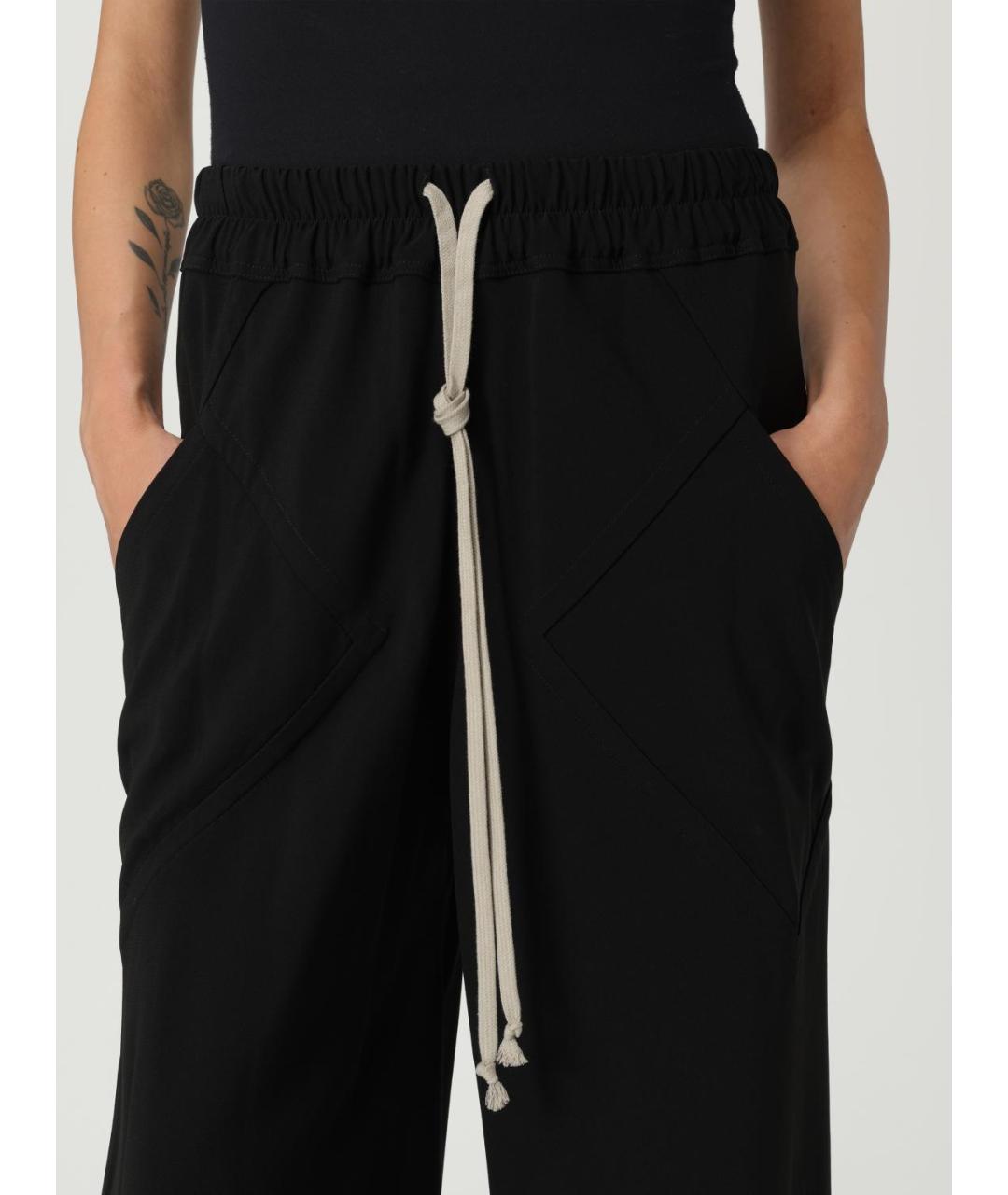 RICK OWENS Черные прямые брюки, фото 6