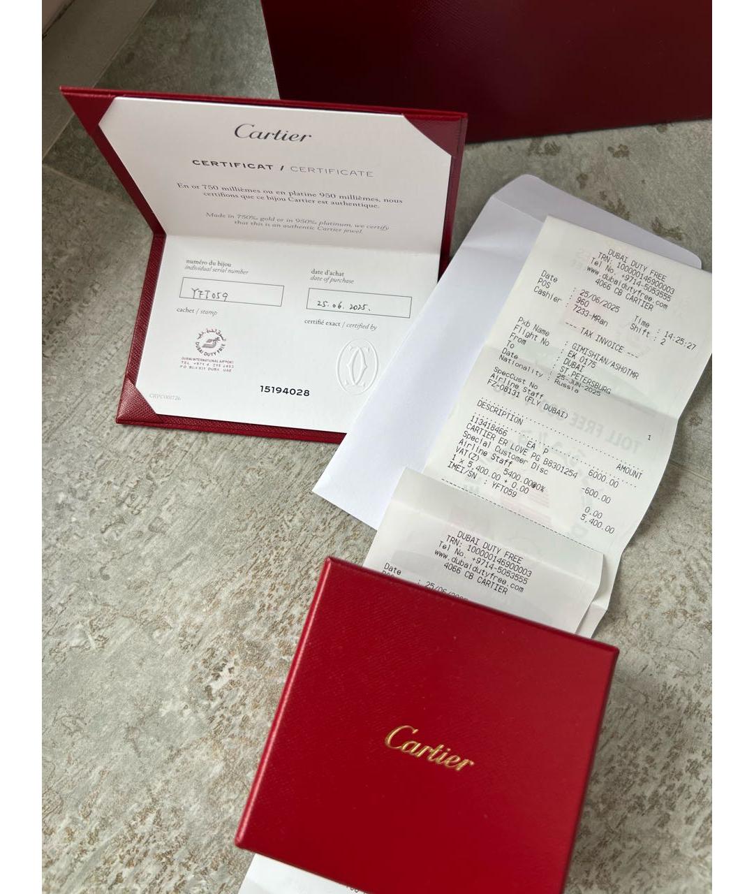 CARTIER Золотые серьги из розового золота, фото 7