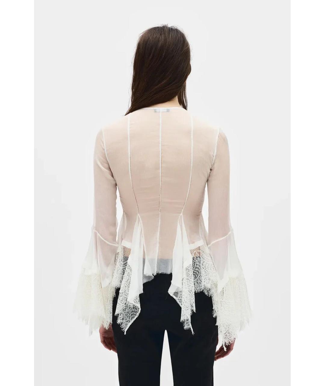 ANN DEMEULEMEESTER Белая шелковая блузы, фото 3