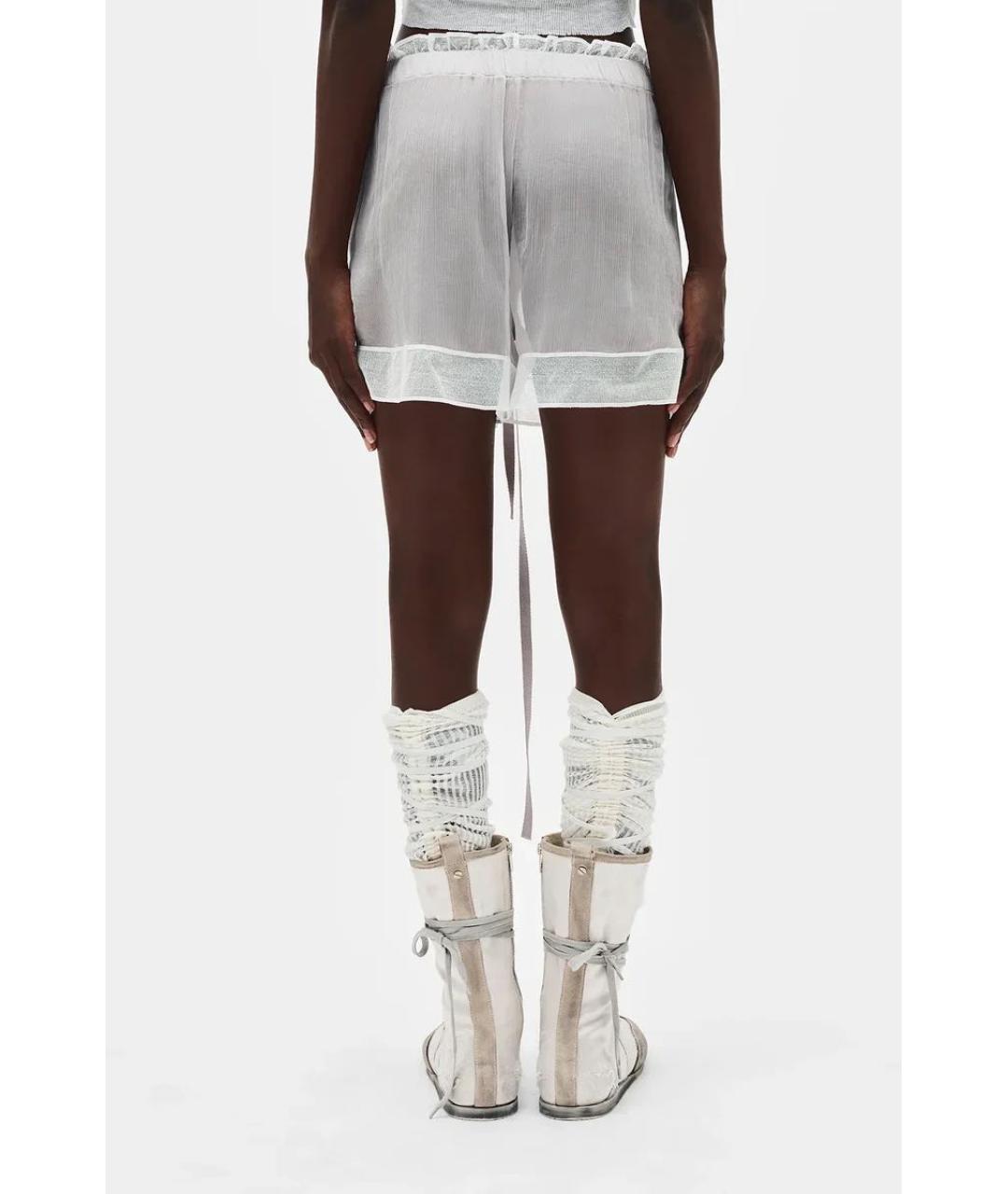 ANN DEMEULEMEESTER Белые шелковые шорты, фото 4