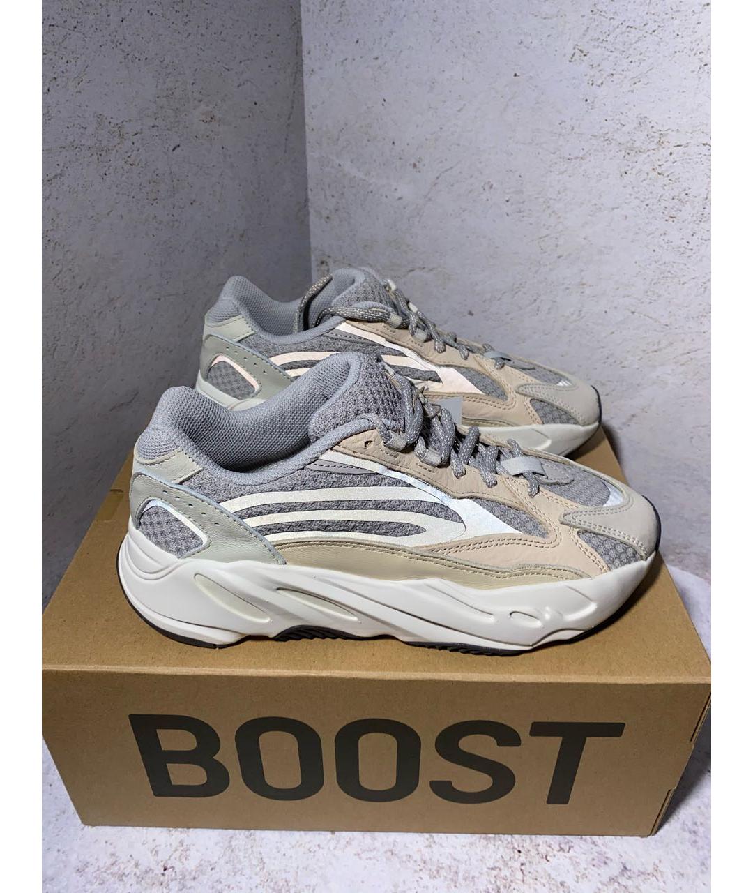 ADIDAS YEEZY Серые нубуковые кроссовки, фото 2