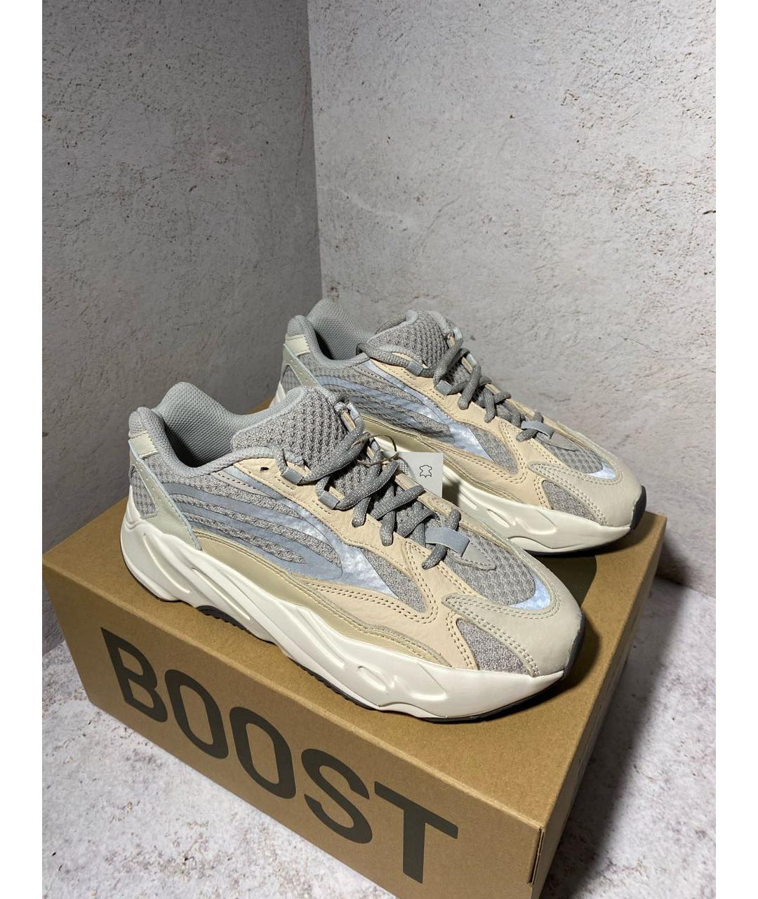 ADIDAS YEEZY Серые нубуковые кроссовки, фото 4