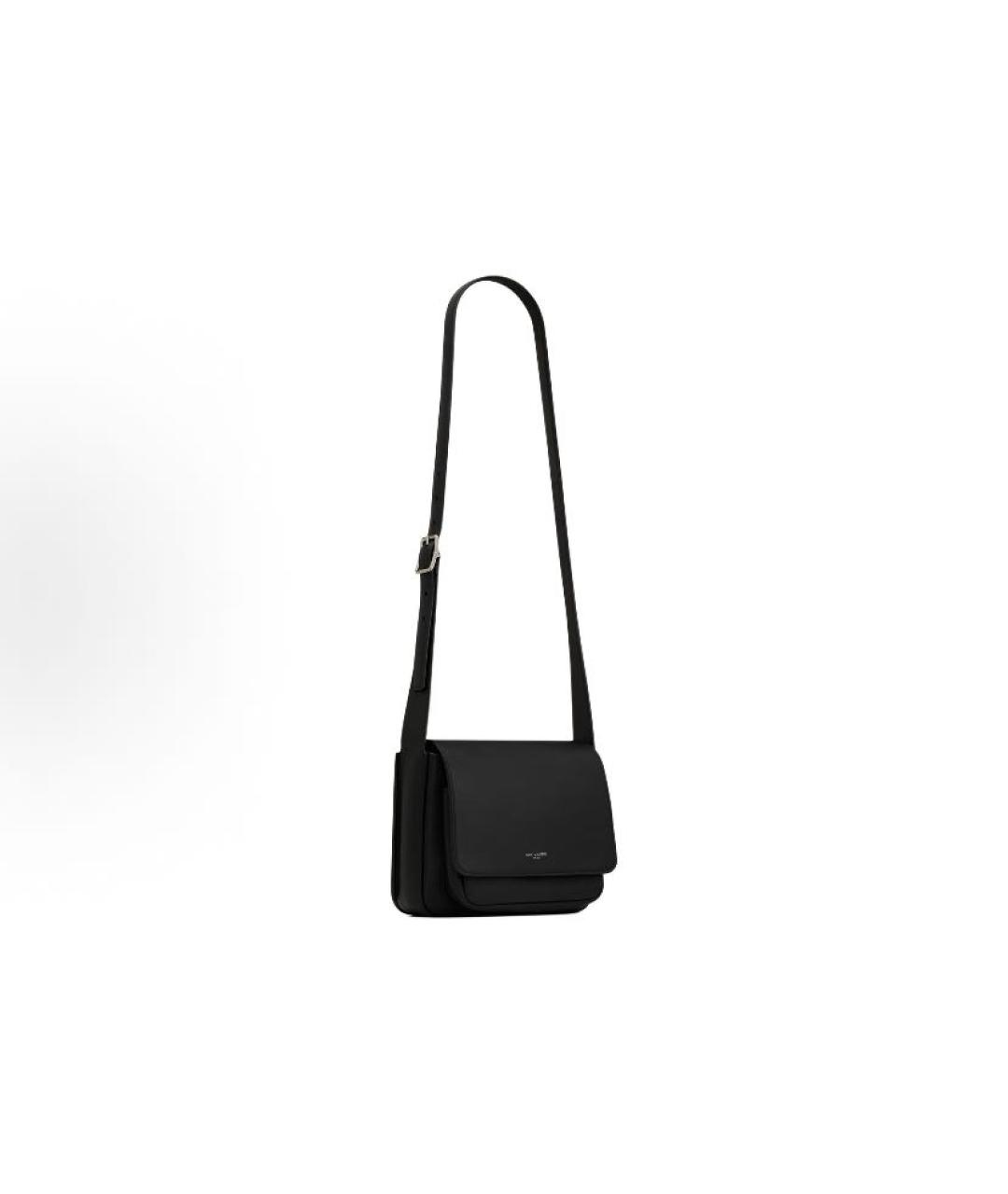 SAINT LAURENT Черная кожаная сумка на плечо, фото 2