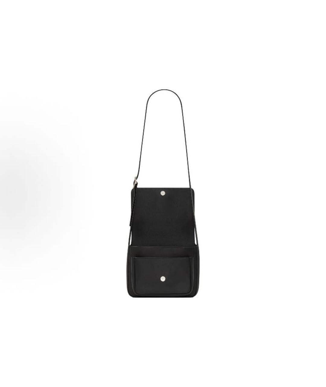 SAINT LAURENT Черная кожаная сумка на плечо, фото 4