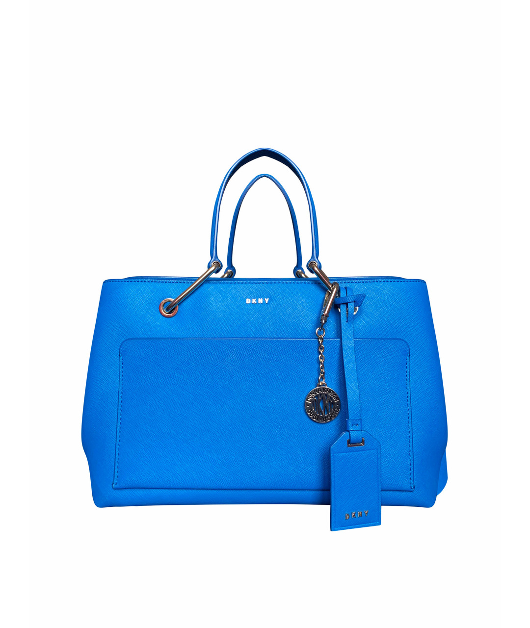 DKNY Синяя кожаная сумка тоут, фото 1