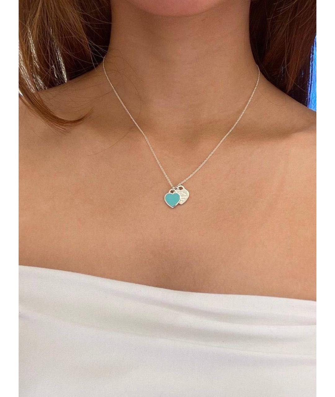 TIFFANY&CO Бирюзовая серебряная подвеска, фото 8