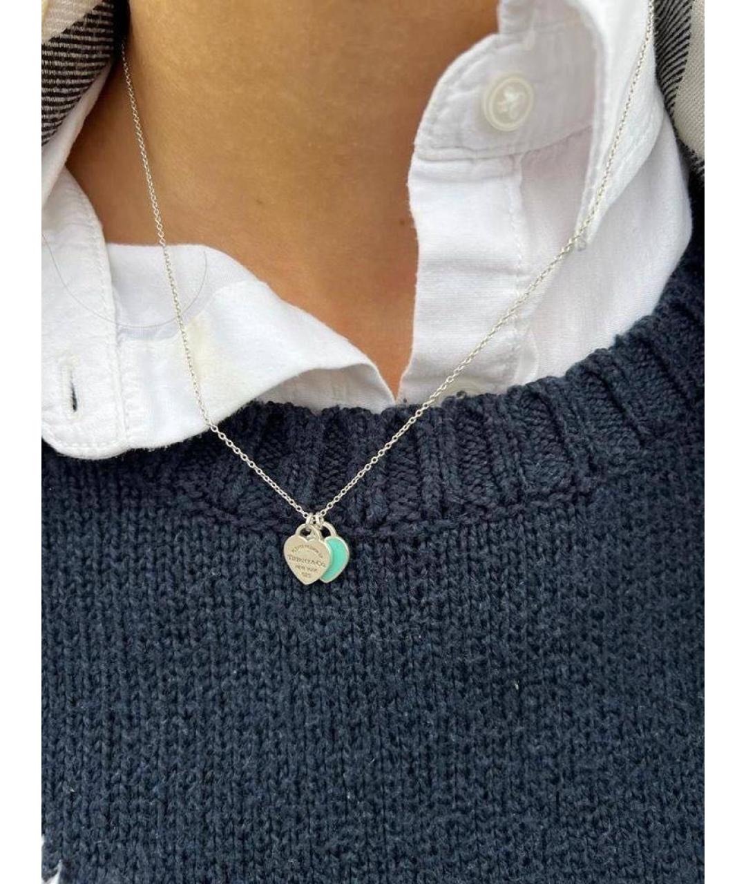 TIFFANY&CO Бирюзовая серебряная подвеска, фото 7