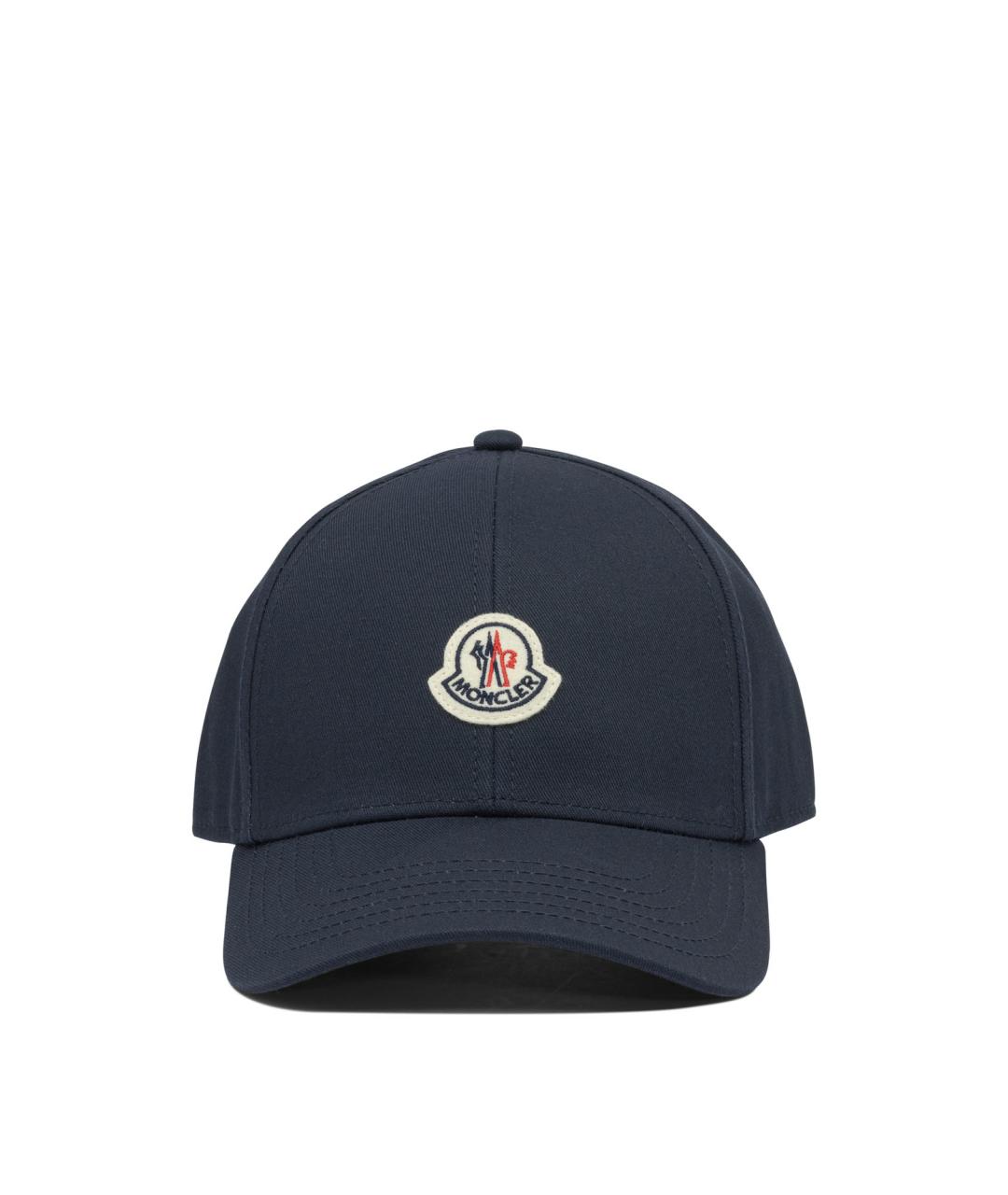 MONCLER Темно-синяя хлопковая кепка/бейсболка, фото 1