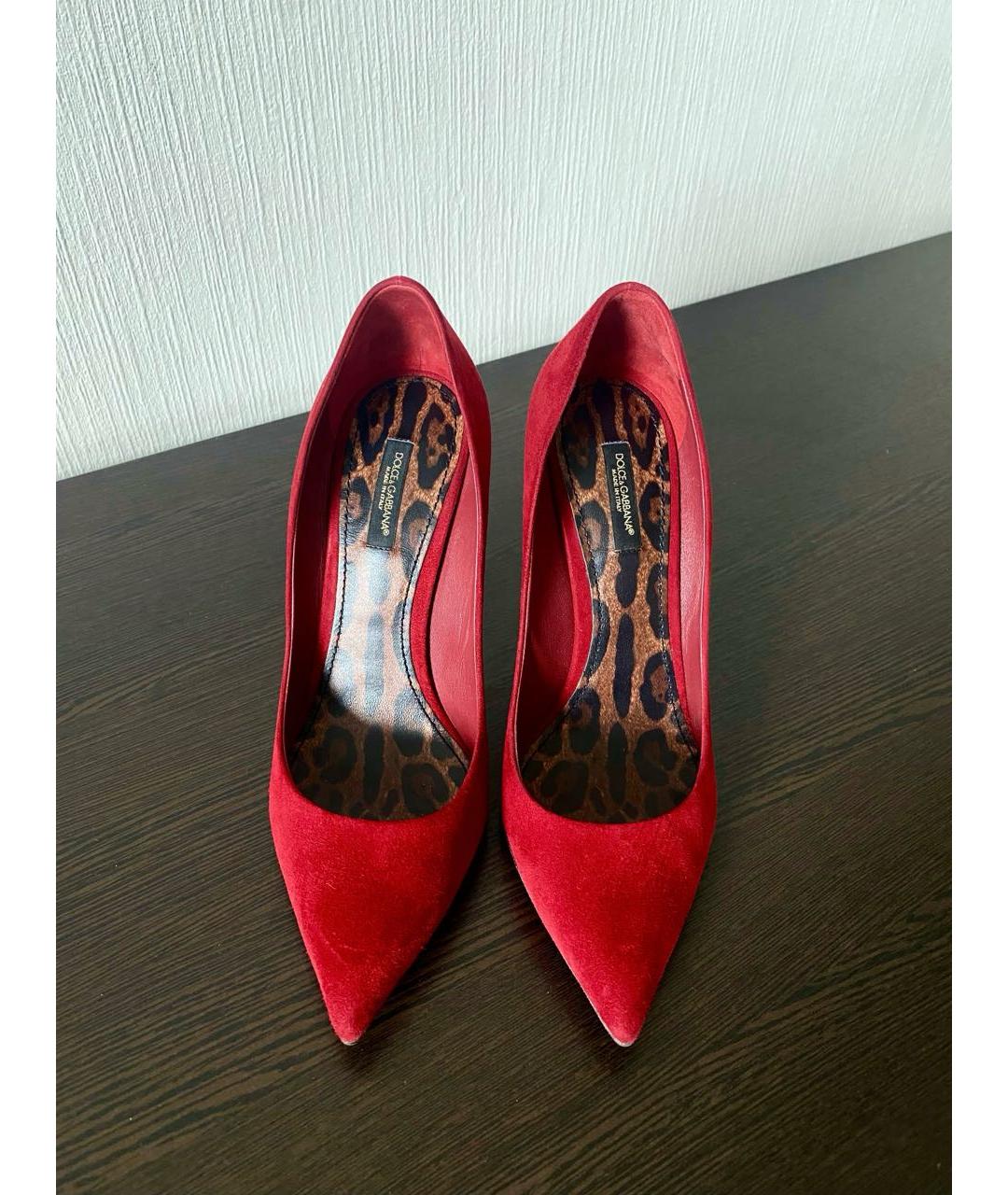 DOLCE&GABBANA Красные замшевые туфли, фото 2