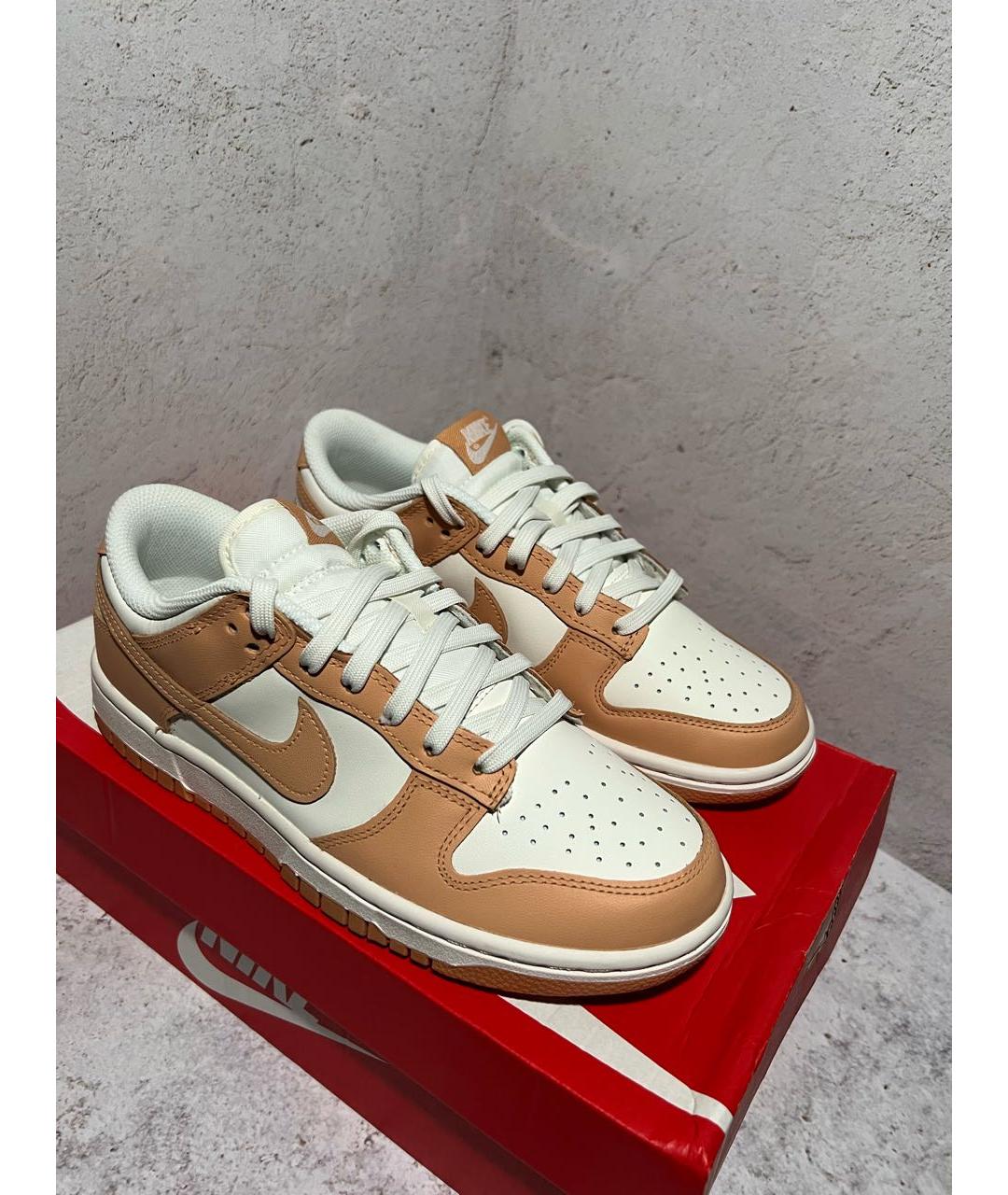 NIKE Бежевые кроссовки из искусственной кожи, фото 2