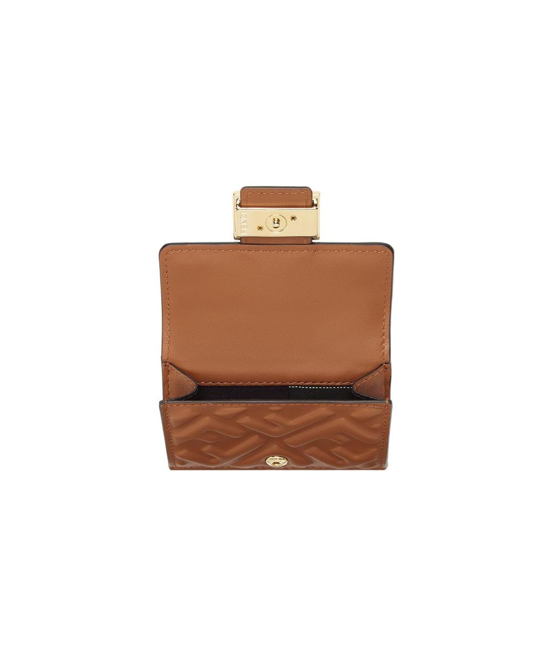 FENDI Коричневый кожаный кошелек, фото 4