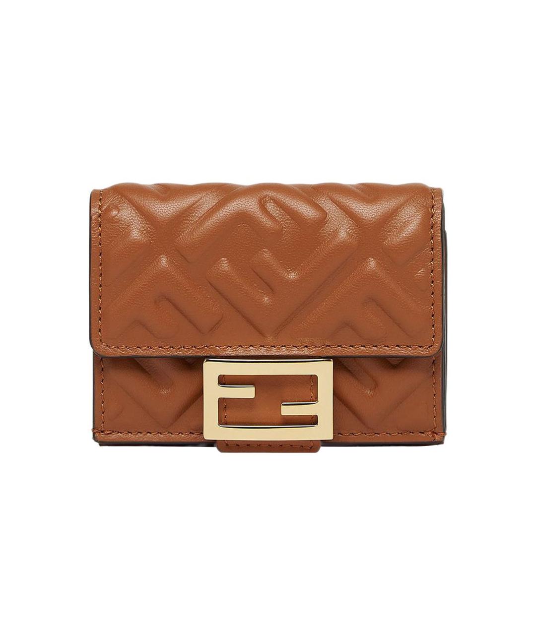 FENDI Коричневый кожаный кошелек, фото 6