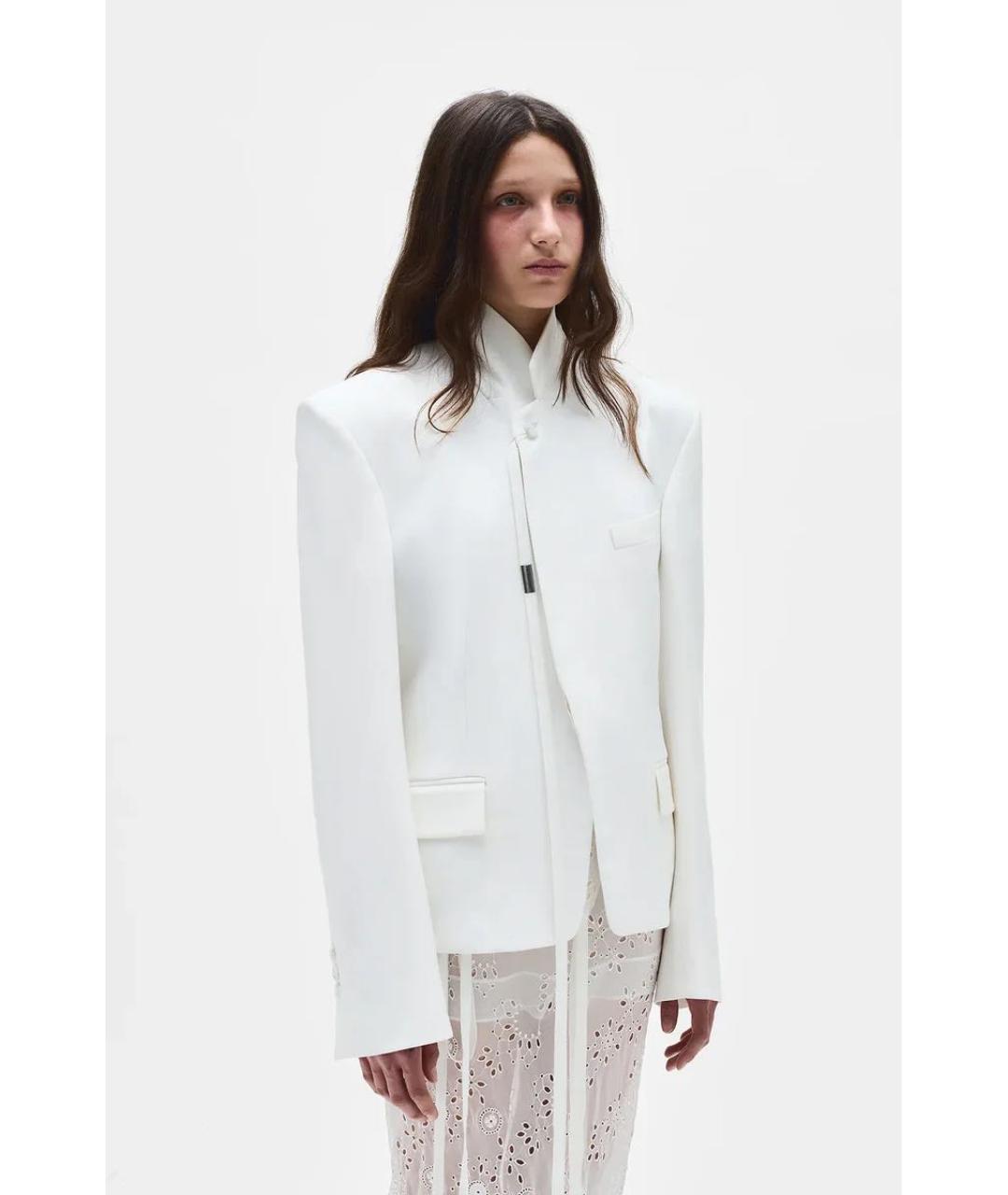ANN DEMEULEMEESTER Белый вискозный жакет/пиджак, фото 2