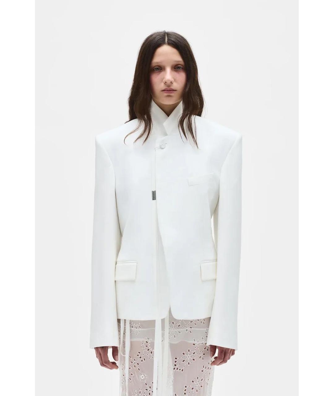 ANN DEMEULEMEESTER Белый вискозный жакет/пиджак, фото 5