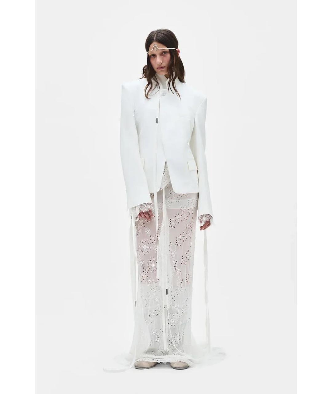 ANN DEMEULEMEESTER Белый вискозный жакет/пиджак, фото 4