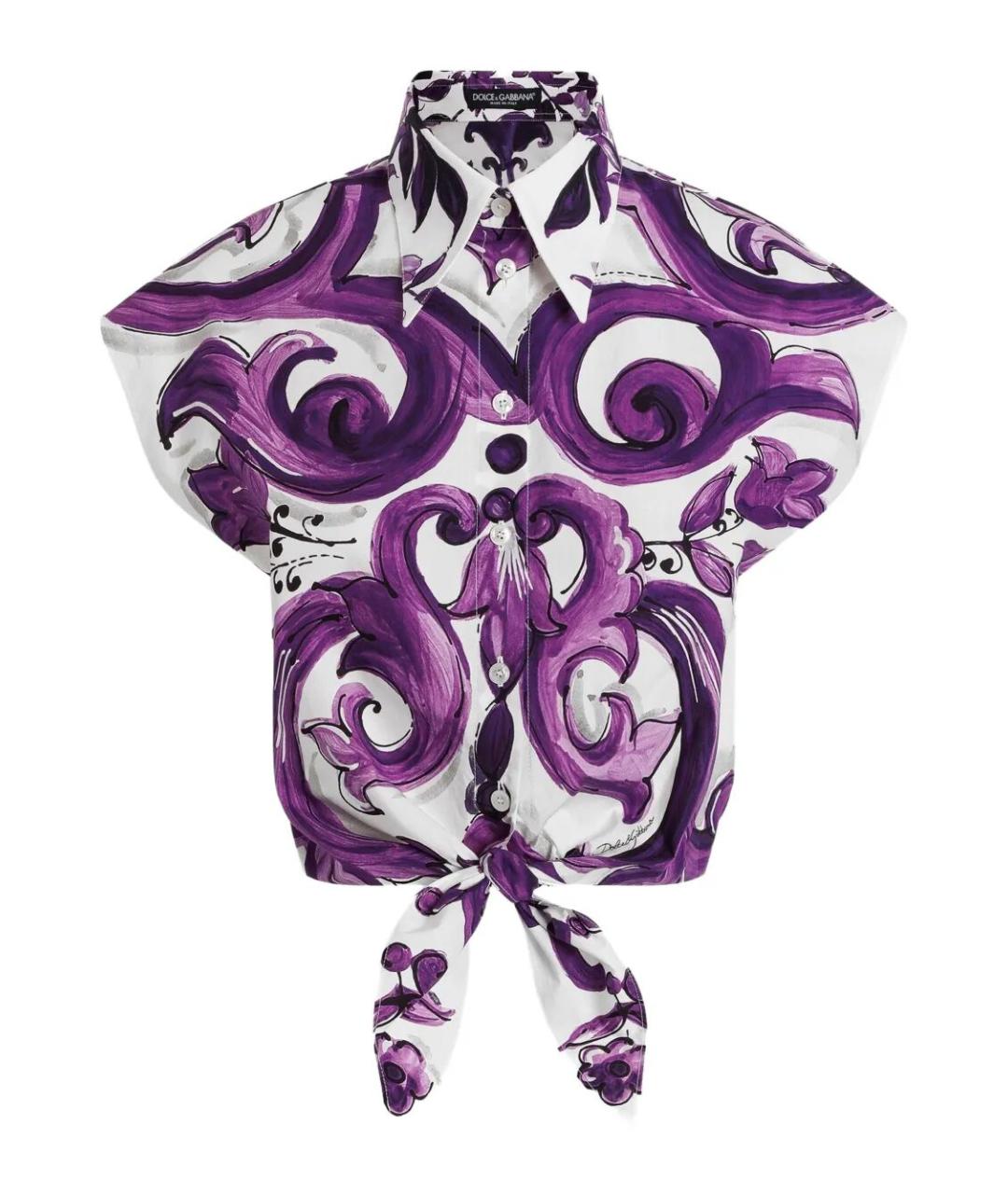 DOLCE&GABBANA Фиолетовая хлопковая рубашка, фото 1