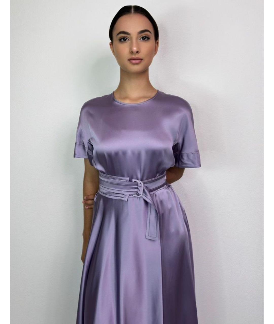 SPORTMAX Фиолетовое ацетатное повседневное платье, фото 5