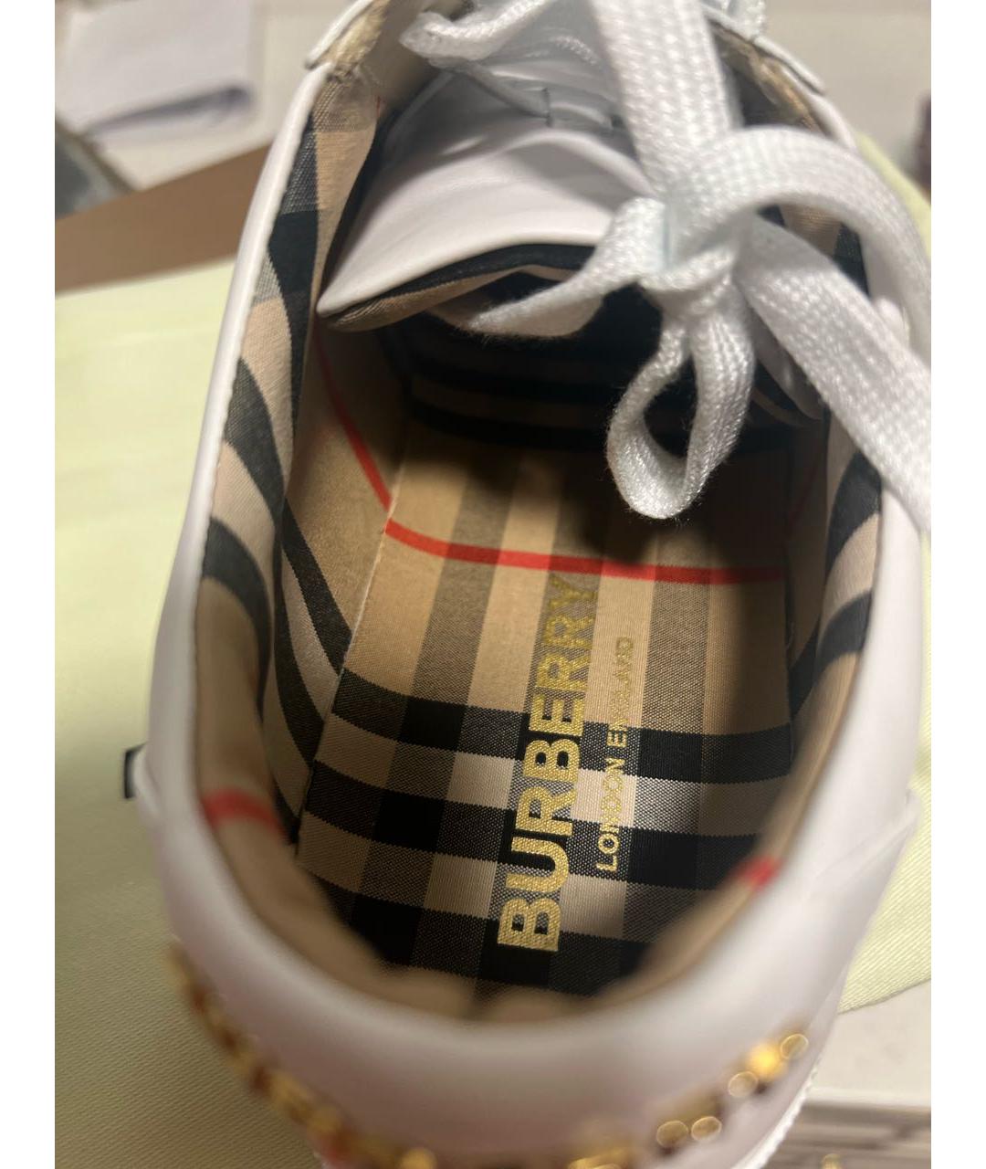 BURBERRY Белые кожаные кеды, фото 7