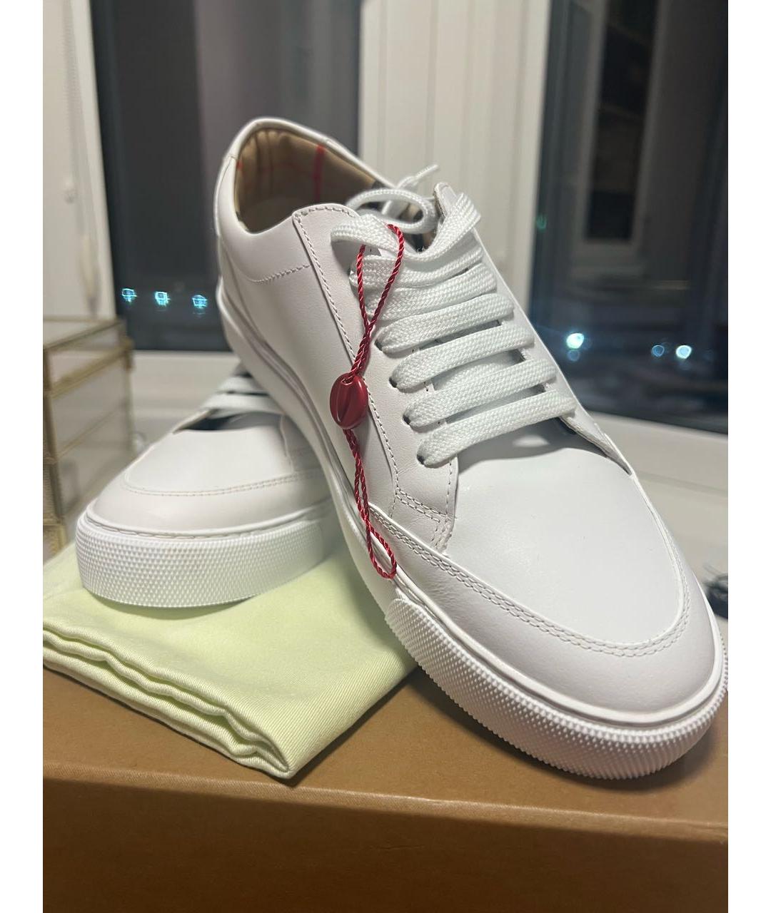 BURBERRY Белые кожаные кеды, фото 4
