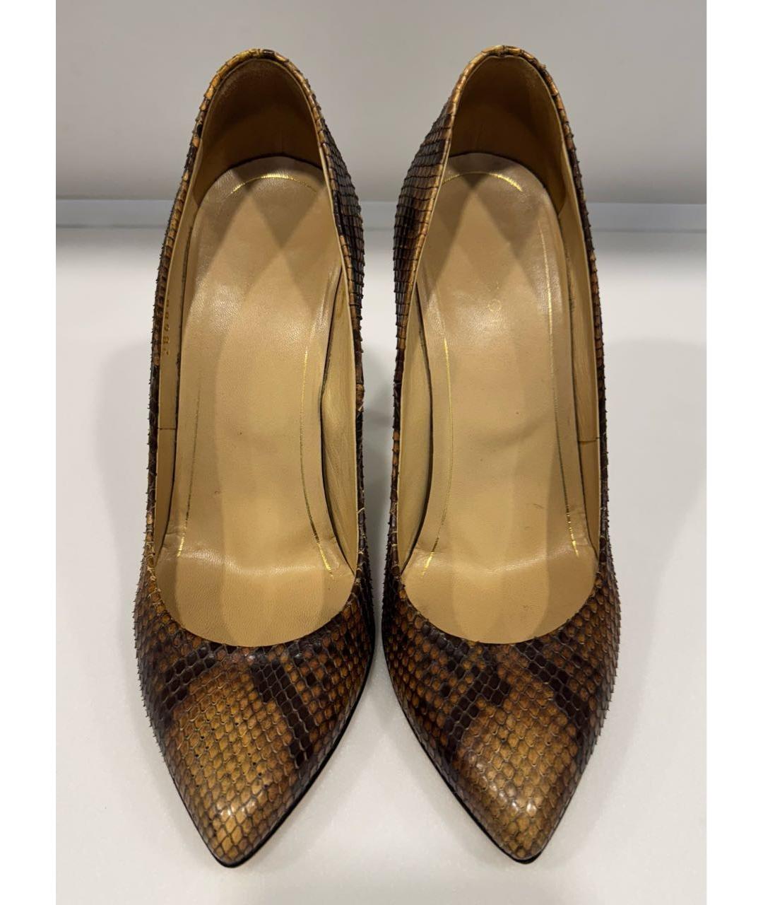GUCCI Коричневые туфли из экзотической кожи, фото 2
