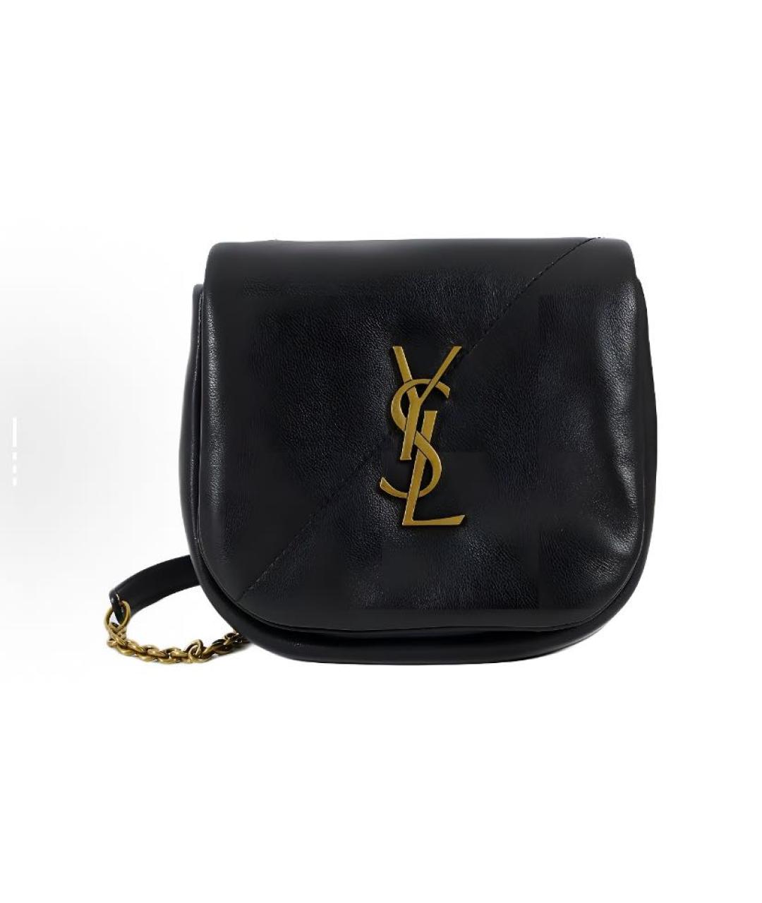 SAINT LAURENT Черная кожаная сумка через плечо, фото 4