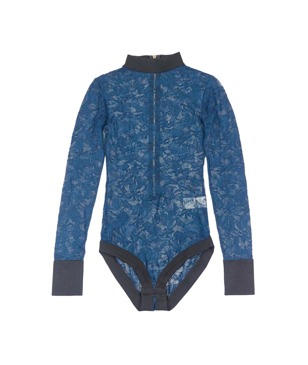 BALMAIN Синее вискозное боди, фото 5