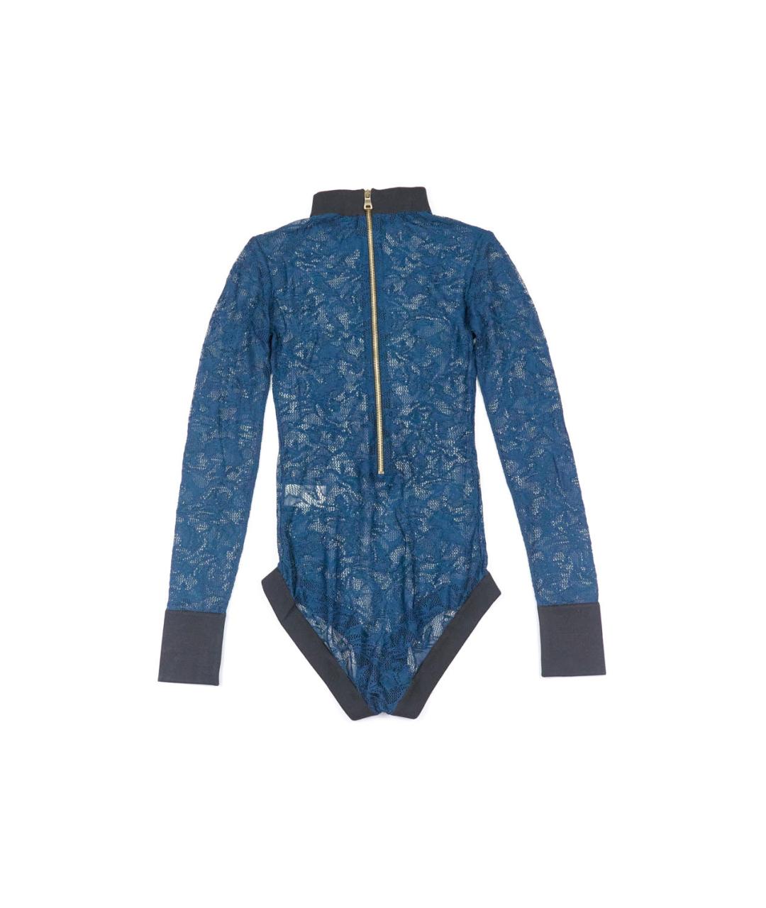 BALMAIN Синее вискозное боди, фото 4