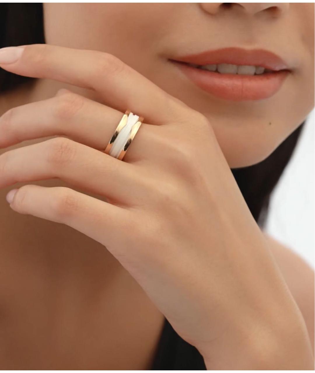 BVLGARI Белое кольцо из розового золота, фото 4