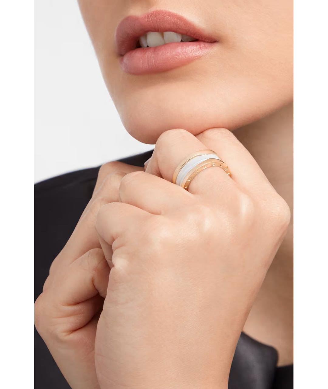 BVLGARI Белое кольцо из розового золота, фото 5