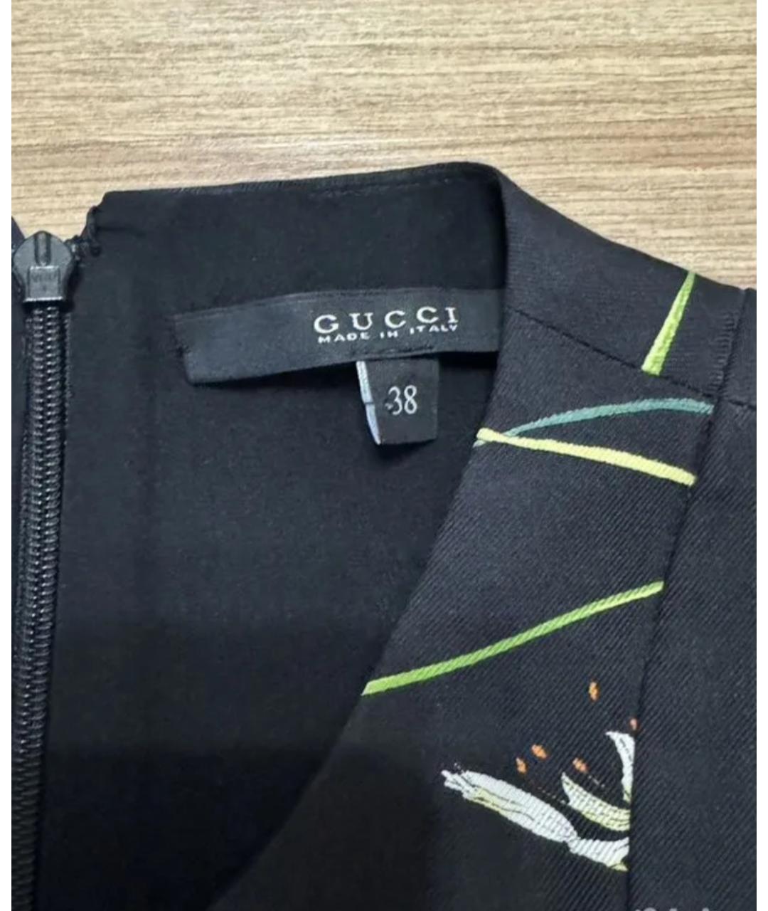 GUCCI Черное шелковое коктейльное платье, фото 3