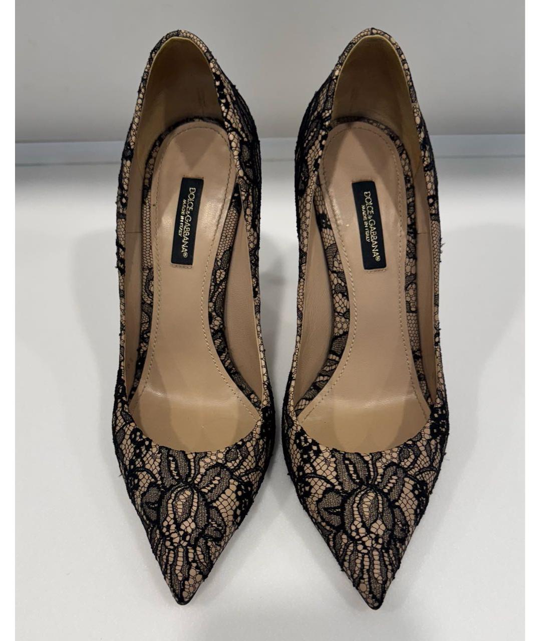 DOLCE&GABBANA Бежевые кожаные туфли, фото 2