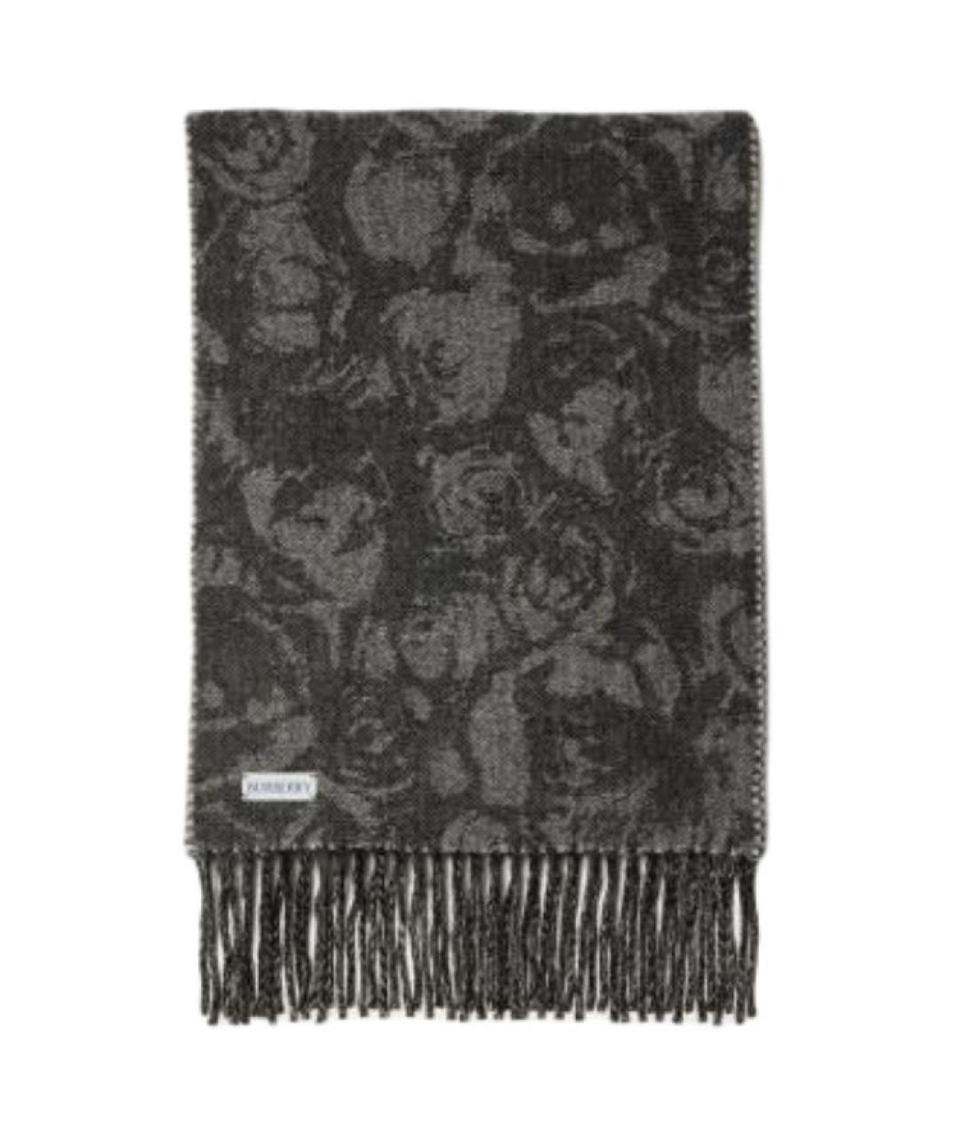 BURBERRY Серый кашемировый шарф, фото 3