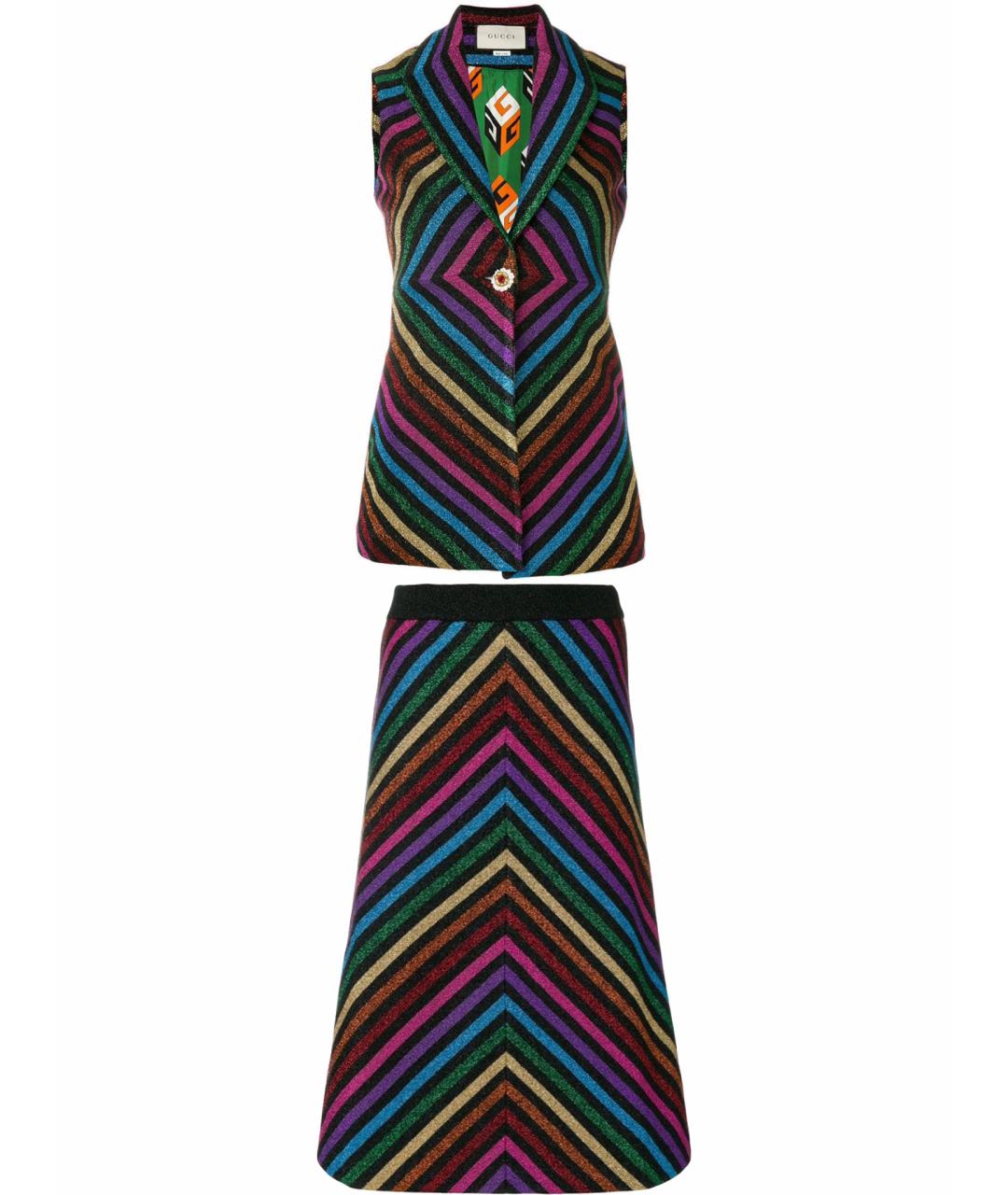 GUCCI Мульти вискозный костюм с юбками, фото 1