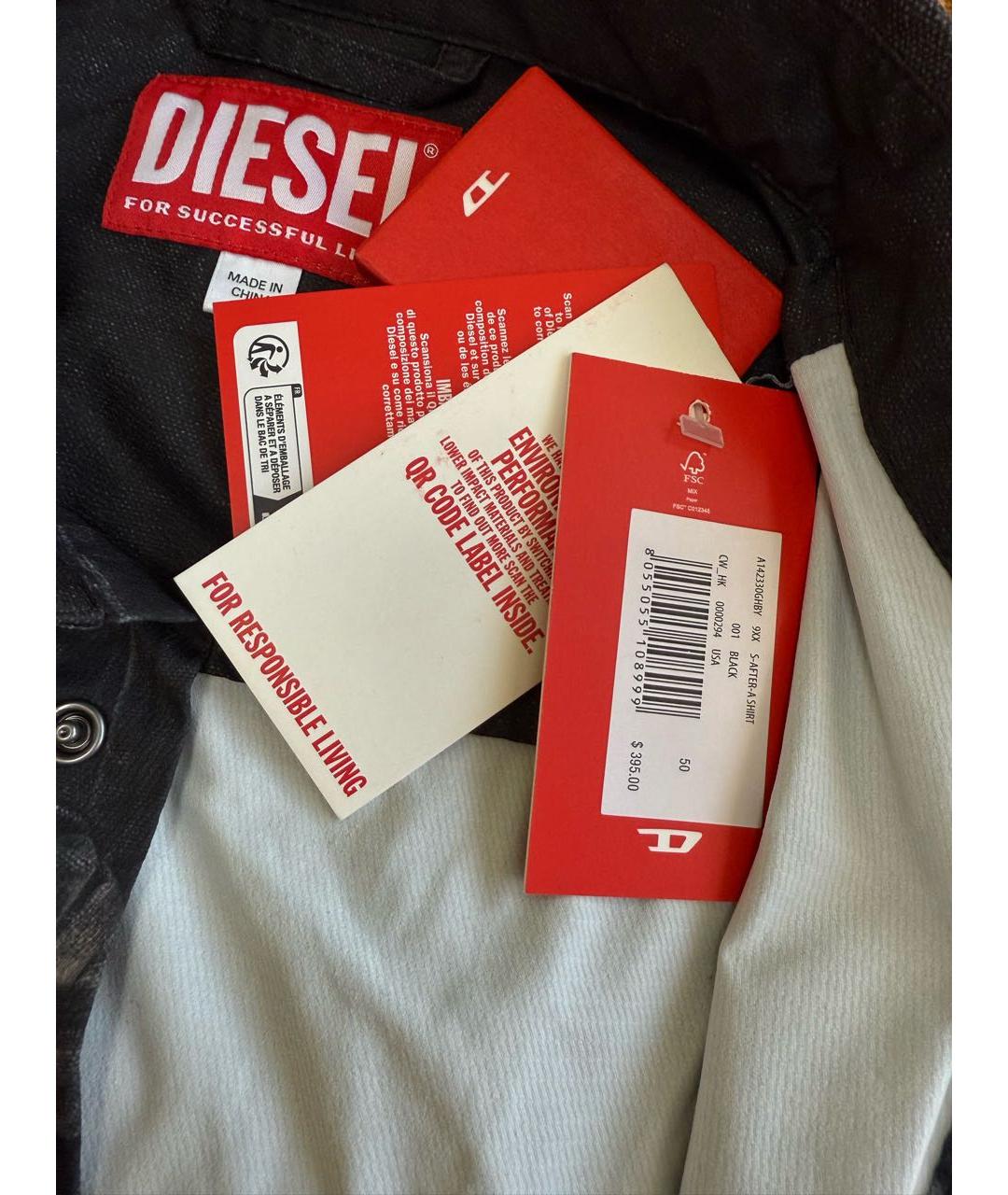 DIESEL Черная кэжуал рубашка, фото 8