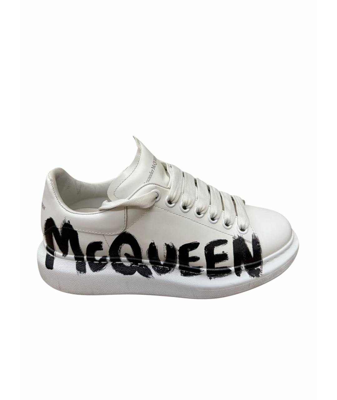 ALEXANDER MCQUEEN Белые кожаные кеды, фото 1