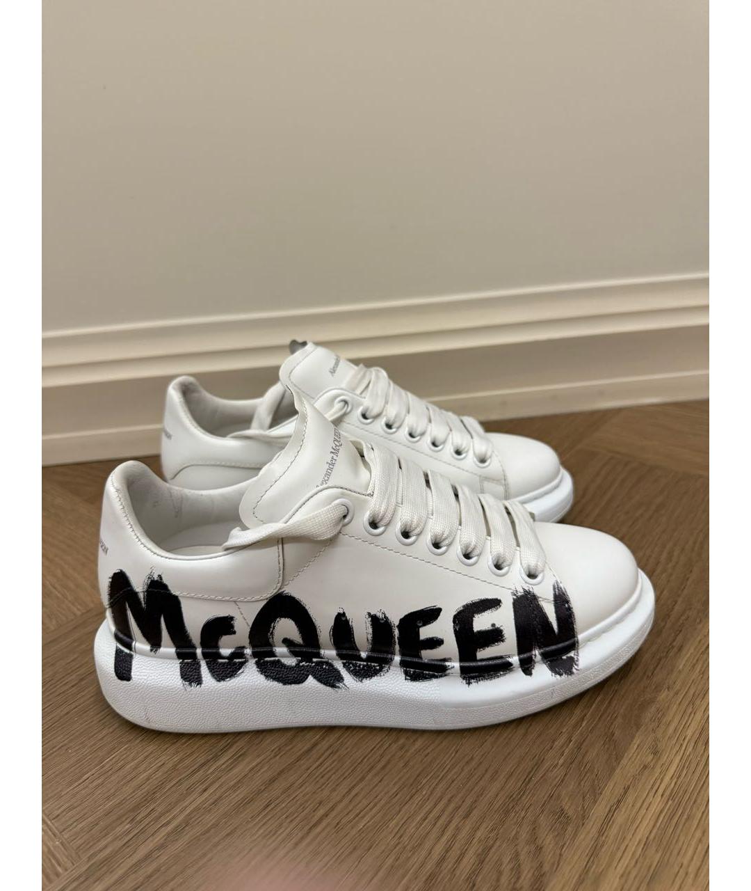 ALEXANDER MCQUEEN Белые кожаные кеды, фото 9