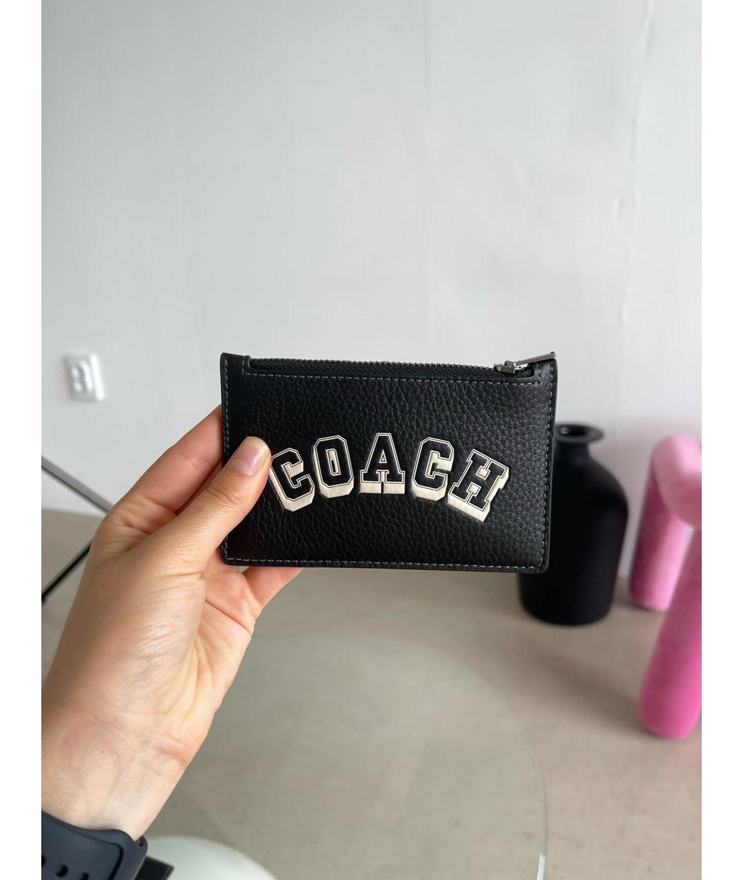 COACH Черный кожаный кардхолдер, фото 2